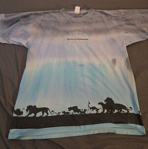 Vintage 90s Disney The Lion King Disney AOP Tie Dye Movie Promo Shirt